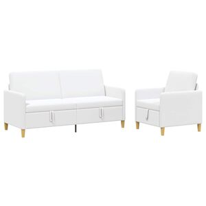 vidaXL Sofa Set mit Stauraum 2 stk. Wei&szlig; Polyester