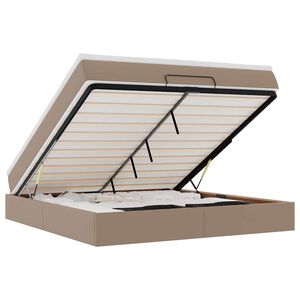 vidaXL Ottoman-Bett mit Matratze Cappuccino-Braun 160x200cm Kunstleder