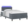 vidaXL LED Boxspringbett mit Matratze Dunkelgrau 120 x 190 cm Samt