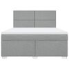 vidaXL Boxspringbett mit Matratze Hellgrau 180x200 cm Stoff