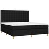 vidaXL Boxspringbett mit Matratze & LED Schwarz 180x200 cm Stoff