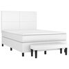 vidaXL Boxspringbett mit Matratze Wei&szlig; 140x190 cm Kunstleder