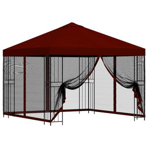 vidaXL Garten Pavillon mit Seitenw&auml;nden 3 x 3 m Bordeauxrot