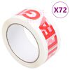 vidaXL Paketklebeband 72 Stk. FRAGILE Aufdruck Wei&szlig; 48 mm x 66 m