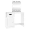 vidaXL Schminktisch mit LED Hochglanz-Wei&szlig; 90x50x132,5cm Holzwerkstoff