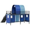 vidaXL Kinder-Etagenbett Schwarz und Blau 99,5 x 190 cm Metall
