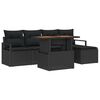 vidaXL Gartensofa-set 6 Stk. Schwarz Poly-Rattan