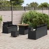vidaXL Garten-Sofa-Set 8 pcs Schwarz Poly-Rattan