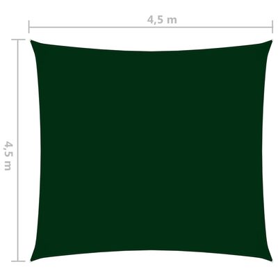 vidaXL Sonnensegel Oxford-Gewebe Quadratisch 4,5x4,5 m Dunkelgrün