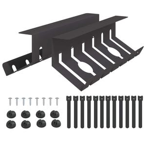 vidaXL Unter dem Schreibtisch Kabelmanagement Tray 2 Stk. Schwarz
