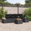 vidaXL Gartensofa-set mit Kissen 6 pcs Schwarz Poly Rattan