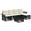 vidaXL Gartensofa-set 6 pcs Schwarz Poly-Rattan