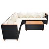 vidaXL 5-tlg. Garten-Lounge-Set mit Auflagen Poly Rattan Schwarz