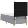 vidaXL LED Boxspringbett mit Matratze Hellgrau 80 x 200 cm Stoff