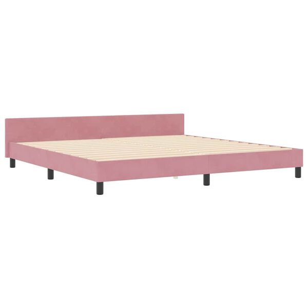 vidaXL Boxspringbett mit Kopfteil Rosa 200 x 200 cm Samt