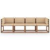 vidaXL Garten-Palettensofa 4-Sitzer mit Kissen Kiefernholz