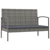 vidaXL 16-tlg. Garten-Lounge-Set mit Auflagen Poly Rattan Grau
