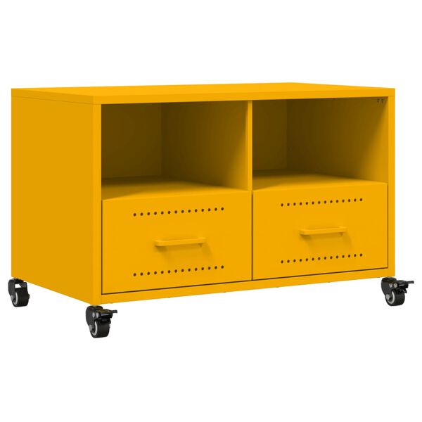 vidaXL TV-Schrank Senfgelb 68x39x43,5 cm Kaltgewalzter Stahl