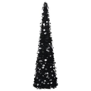 vidaXL K&uuml;nstlicher Pop-Up-Weihnachtsbaum Schwarz 180 cm PET