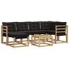 vidaXL Outdoor-Sofagarnitur mit Kissen 7 pcs Wei&szlig; und Schwarz