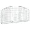 vidaXL Gabione mit Hochbogen 150x30x60/80 cm Verzinktes Eisen