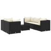 vidaXL 6-tlg. Garten-Lounge-Set mit Kissen Schwarz Poly Rattan