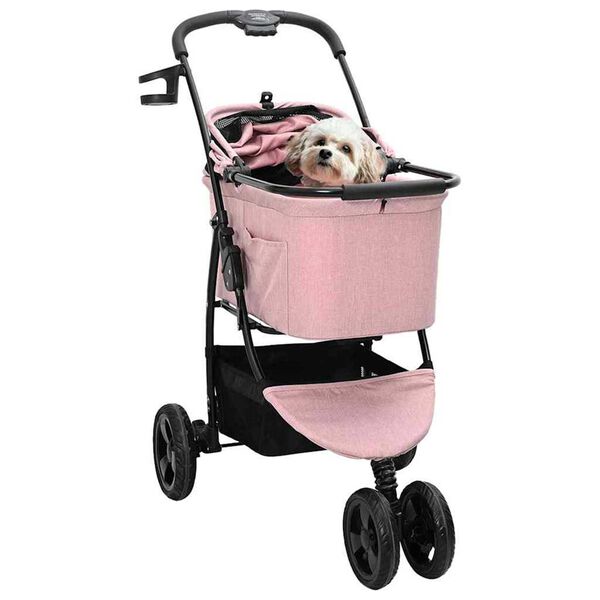 vidaXL Faltbarer Haustierwagen Rosa 78 x 54 x 101 cm 600D Oxford Stoff