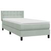 vidaXL Boxspringbett mit Matratze Hellgrau 80x220 cm Samt