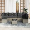 vidaXL Garten-Sofa-Set mit Kissen 8 pcs Hellgrau und Dunkelgrau