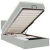 vidaXL Ottoman-Bett mit Matratze & LEDs Hellgrau 90x200 cm Samt