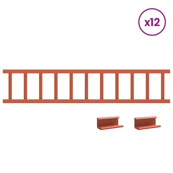 vidaXL Dachschneeschild Rot 1200 x 2,5 x 20 cm Stahl