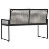 vidaXL Bank Outdoor mit Kissen Schwarz und Cremewei&szlig; 118 x 55 x 82 cm