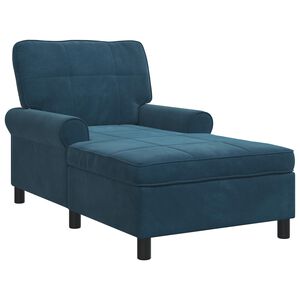 vidaXL Lounge-Liege mit Kissen Blau 91 x 157 x 91 cm Samt