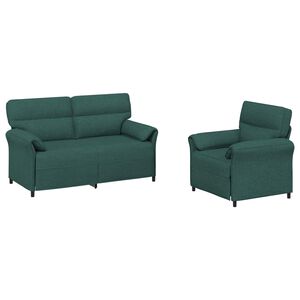 vidaXL Sofa Set 2 stk. Dunkelgr&uuml;n Stoff