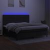 vidaXL Boxspringbett mit Matratze & LED Schwarz 200x200 cm Stoff