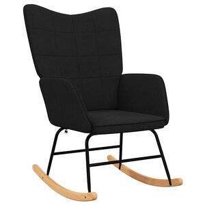 vidaXL Schaukelstuhl Schwarz Stoff