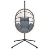 vidaXL H&auml;ngesessel Ei-Design mit St&auml;nder Hellgrau Rattan und Stahl
