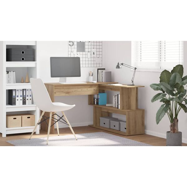 vidaXL Eckschreibtisch Artisan-Eiche 200,5x50x76 cm Holzwerkstoff