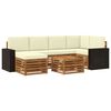 vidaXL Ecksofa Set mit Kissen 7 pcs Natur und Creme