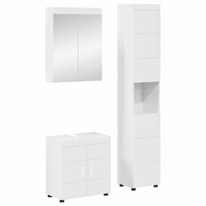 vidaXL Badezimmerm&ouml;bel-Set TULUM 3 stk. Hochglanz Wei&szlig; 60 x 34 x 63 cm