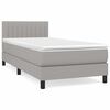 vidaXL Boxspringbett mit Matratze Hellgrau 100x200 cm Stoff