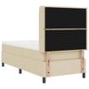 vidaXL LED Boxspringbett mit Matratze Creme 90 x 200 cm Stoff
