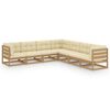 vidaXL 7-tlg Garten-Lounge-Set mit Kissen Honigbraun Massivholz Kiefer
