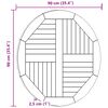 vidaXL Tischplatte Massivholz Teak Rund 2,5 cm 90 cm