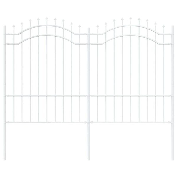vidaXL Gartenzaun Weiß 240 x 190 cm Pulverbeschichteter Stahl