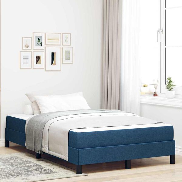vidaXL Boxspringbett mit Matratze Blau 120 x 200 cm Stoff