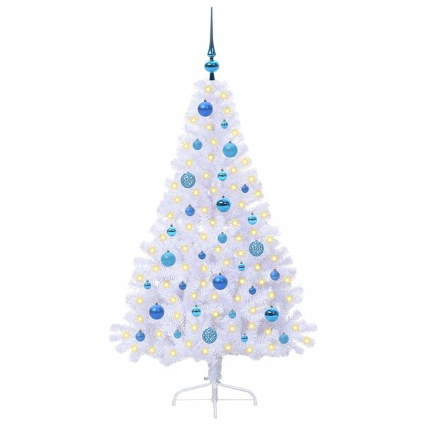 vidaXL K&uuml;nstlicher Weihnachtsbaum Wei&szlig; 150 cm PVC und Stahl