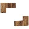 vidaXL TV-Schrankset Wandmontiert 4 pcs Altholz Holzwerkstoff