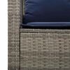 vidaXL Gartensofa 2-Sitzer mit Kissen & Tisch Grau Poly Rattan