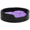 vidaXL Hundebett Schwarz-Violett 69x59x19 cm Pl&uuml;sch und Kunstleder